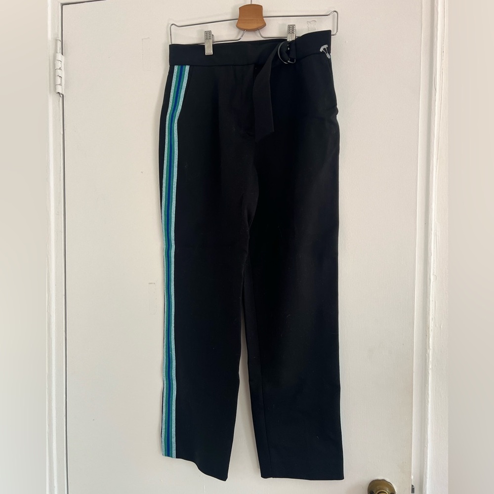 Sandro Black Pants with colored & textured stripe EU size 36 / US size 4